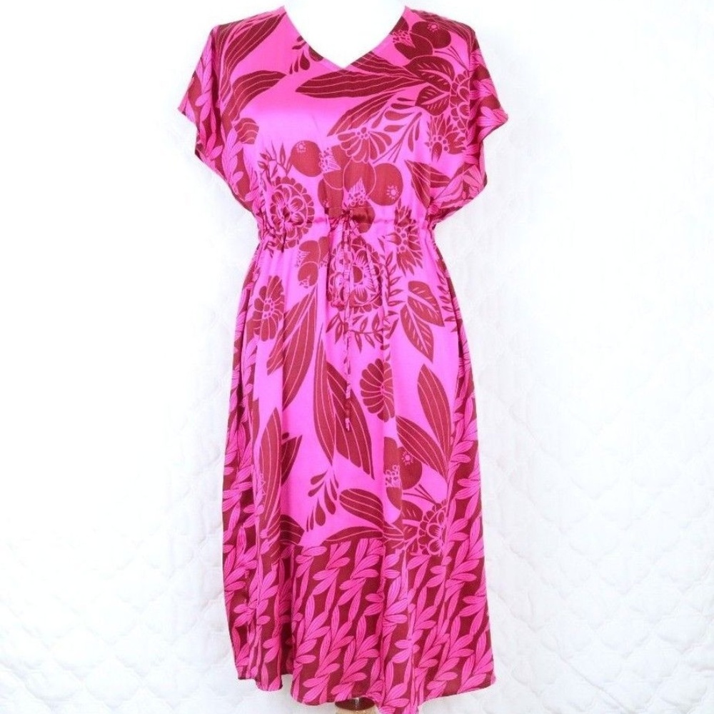 Coldwater Creek Floral Drawstring Summer Dress